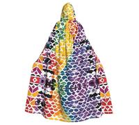 HYTTER Gay Pride Rainbow Pattern Prints Halloween Hooded Poncho Adults Cloak Party Decoration Parties Mardi Gras Costume Easy Care Durable