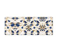 HYTTER Gold Blue White Printing Extra Large Mouse pad Mousepad Computer Office Gaming Keyboard Thickened Version 12x31.5in