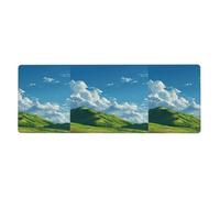 HYTTER Green Space Under The Blue Sky Printing Extra Large Mouse pad Mousepad Computer Office Gaming Keyboard Thickened Version 12x31.5in