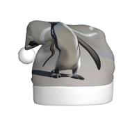 HYTTER Grey penguin Prints Christmas Hat for Adult Soft and Fluffy Brim, Lightweight Comfort