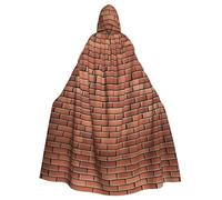 HYTTER Halloween Adult Hooded Cloak for Cosplay, Costume Parties, and More Brick wall pattern Pattern