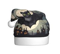 HYTTER Halloween bat Prints Christmas Hat for Adult Soft and Fluffy Brim, Lightweight Comfort