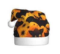 HYTTER halloween bat Prints Christmas Hat for Adult Soft and Fluffy Brim, Lightweight Comfort