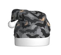 HYTTER halloween bats grey Prints Christmas Hat for Adult Soft and Fluffy Brim, Lightweight Comfort