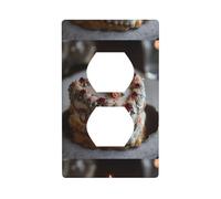HYTTER Heart Candles on Cake Printing Double Socket Wall Panel Electrical Socket Cover Plate Shatter Decoration Durable 4.5x2.76in