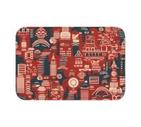 HYTTER Hong Kong Printed Crystal Velvet Lock Edge Floor mat, Bedroom Carpet, Parlor, Dormitory Home Decoration