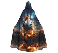 HYTTER Hot Baseball Prints Halloween Hooded Poncho Adults Cloak Party Decoration Parties Mardi Gras Costume Easy Care Durable