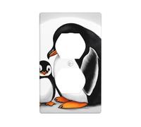 HYTTER I Love Penguins Printing Double Socket Wall Panel Electrical Socket Cover Plate Shatter Decoration Durable 4.5x2.76in