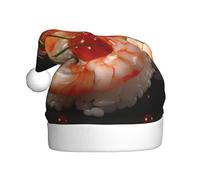 HYTTER Japanese sushi shrimp Prints Christmas Hat for Adult Soft and Fluffy Brim, Lightweight Comfort