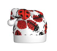 HYTTER Ladybugs Pattern Infinite Speckled Prints Christmas Hat for Adult Soft and Fluffy Brim, Lightweight Comfort