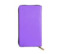 HYTTER Leather Wallet - Stylish and Durable Wallet for Women with Multiple Compartments and Zipper Design Solid color light purple Pattern, Black, One Size