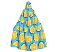 HYTTER Lemon wedges Prints Halloween Hooded Poncho Adults Cloak Party Decoration Parties Mardi Gras Costume Easy Care Durable