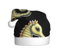 HYTTER Light yellow seahorse Prints Christmas Hat for Adult Soft and Fluffy Brim, Lightweight Comfort