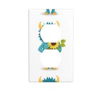 HYTTER Little Monster Holding Sunflower Printing Double Socket Wall Panel Electrical Socket Cover Plate Shatter Decoration Durable 4.5x2.76in