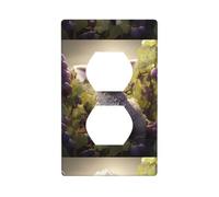 HYTTER Little Sheep in The Vineyard Printing Double Socket Wall Panel Electrical Socket Cover Plate Shatter Decoration Durable 4.5x2.76in
