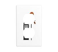 HYTTER Little Sparrow Next to The Telephone Booth Printing Double Socket Wall Panel Electrical Socket Cover Plate Shatter Decoration Durable 4.5x2.76in