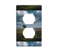 HYTTER Little Tree on The Prairie Printing Double Socket Wall Panel Electrical Socket Cover Plate Shatter Decoration Durable 4.5x2.76in