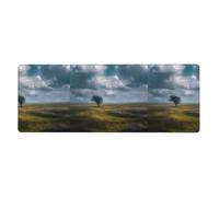 HYTTER Little Tree on The Prairie Printing Extra Large Mouse pad Mousepad Computer Office Gaming Keyboard Thickened Version 12x31.5in
