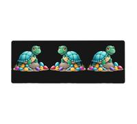 HYTTER Little Turtle and Colorful Stones Printing Extra Large Mouse pad Mousepad Computer Office Gaming Keyboard Thickened Version 12x31.5in