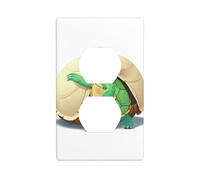 HYTTER Little Turtle in The Shell Printing Double Socket Wall Panel Electrical Socket Cover Plate Shatter Decoration Durable 4.5x2.76in
