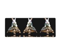 HYTTER Little White Rabbit on The Back of a Turtle Printing Extra Large Mouse pad Mousepad Computer Office Gaming Keyboard Thickened Version 12x31.5in