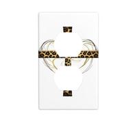 HYTTER Love and Leopard Cross Printing Double Socket Wall Panel Electrical Socket Cover Plate Shatter Decoration Durable 4.5x2.76in