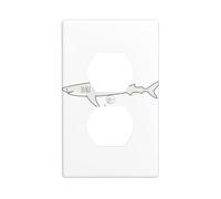 HYTTER Love Baby Shark Printing Double Socket Wall Panel Electrical Socket Cover Plate Shatter Decoration Durable 4.5x2.76in