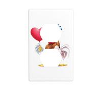 HYTTER Love Balloon Rooster Printing Double Socket Wall Panel Electrical Socket Cover Plate Shatter Decoration Durable 4.5x2.76in
