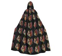 HYTTER Love Island Prints Halloween Hooded Poncho Adults Cloak Party Decoration Parties Mardi Gras Costume Easy Care Durable