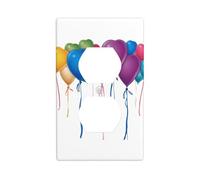 HYTTER Love Ribbon Balloon Printing Double Socket Wall Panel Electrical Socket Cover Plate Shatter Decoration Durable 4.5x2.76in