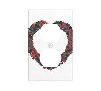 HYTTER Love Wreath Print Printing Double Socket Wall Panel Electrical Socket Cover Plate Shatter Decoration Durable 4.5x2.76in