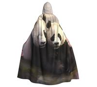 HYTTER Lovely Pandas Prints Halloween Hooded Poncho Adults Cloak Party Decoration Parties Mardi Gras Costume Easy Care Durable