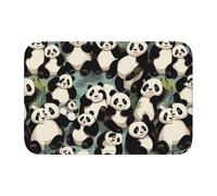 HYTTER Lying Giant Pandas Printed Crystal Velvet Lock Edge Floor mat, Bedroom Carpet, Parlor, Dormitory Home Decoration