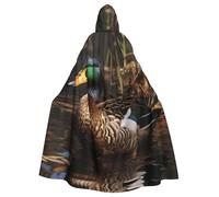 HYTTER mallard duck Prints Halloween Hooded Poncho Adults Cloak Party Decoration Parties Mardi Gras Costume Easy Care Durable
