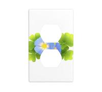 HYTTER Morning Glory in Clover Printing Double Socket Wall Panel Electrical Socket Cover Plate Shatter Decoration Durable 4.5x2.76in