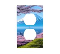 HYTTER Mt. Fuji in Early Spring Printing Double Socket Wall Panel Electrical Socket Cover Plate Shatter Decoration Durable 4.5x2.76in