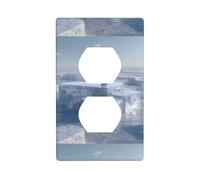 HYTTER Penguin on The ice Cube of Love Printing Double Socket Wall Panel Electrical Socket Cover Plate Shatter Decoration Durable 4.5x2.76in