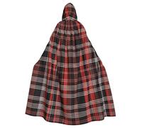 HYTTER Plaid Red and Black Prints Halloween Hooded Poncho Adults Cloak Party Decoration Parties Mardi Gras Costume Easy Care Durable