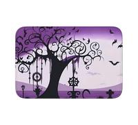 HYTTER Purple Black Goth Spooky Printed Crystal Velvet Lock Edge Floor mat, Bedroom Carpet, Parlor, Dormitory Home Decoration