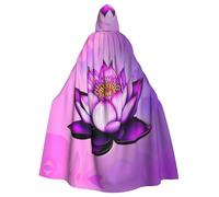 HYTTER Purple Lotus Prints Halloween Hooded Poncho Adults Cloak Party Decoration Parties Mardi Gras Costume Easy Care Durable