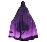 HYTTER Purple night Prints Halloween Hooded Poncho Adults Cloak Party Decoration Parties Mardi Gras Costume Easy Care Durable
