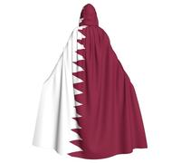 HYTTER Qatar flag Prints Halloween Hooded Poncho Adults Cloak Party Decoration Parties Mardi Gras Costume Easy Care Durable