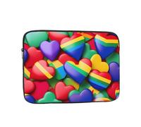 HYTTER Rainbow Colored Gay Pride Hearts Prints Shockproof Portable Laptop Sleeve Case 15 inch - Fits 10-17 Inch Laptops - for Men & Women - Business Travel, Office