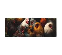 HYTTER Rooster Family Portfolio Printing Extra Large Mouse pad Mousepad Computer Office Gaming Keyboard Thickened Version 12x31.5in