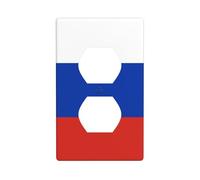 HYTTER Russian Flag Printing Double Socket Wall Panel Electrical Socket Cover Plate Shatter Decoration Durable 4.5x2.76in