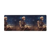 HYTTER Skull on The Galaxy Printing Extra Large Mouse pad Mousepad Computer Office Gaming Keyboard Thickened Version 12x31.5in