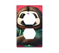 HYTTER Sloth My Spirit Animal Printing Double Socket Wall Panel Electrical Socket Cover Plate Shatter Decoration Durable 4.5x2.76in