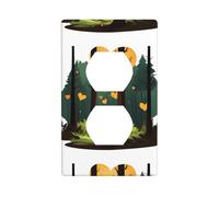 HYTTER Sunset in The Forest in Love Printing Double Socket Wall Panel Electrical Socket Cover Plate Shatter Decoration Durable 4.5x2.76in