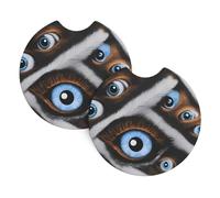 HYTTER The Evil Eye Looked Printed Car Coasters 2 Pack - Durable Waterproof Cup Holder Coasters for Car Interior Protection and Decoration