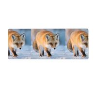 HYTTER The Fox Who Stepped on Snow Printing Extra Large Mouse pad Mousepad Computer Office Gaming Keyboard Thickened Version 12x31.5in